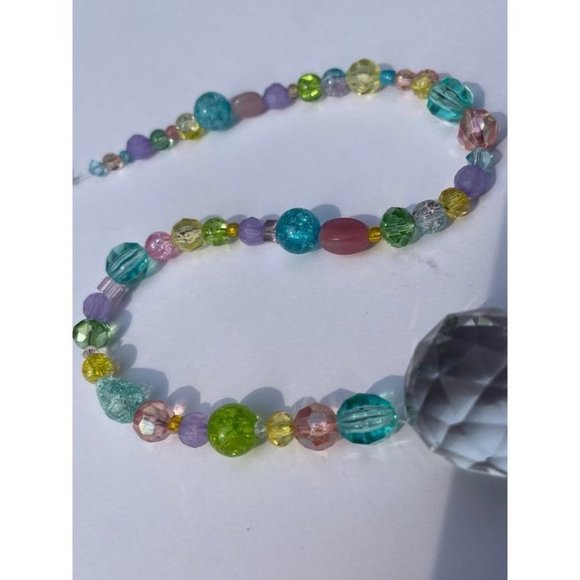 Beaded Suncatcher Pastel Multicolor Crystal Prism Hanging Patio Decor Yard Art - Picture 6 of 9